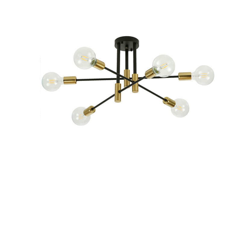 Nordic Minimalist Black Iron 4/6/8-Light Chandelier for Kitchen Island