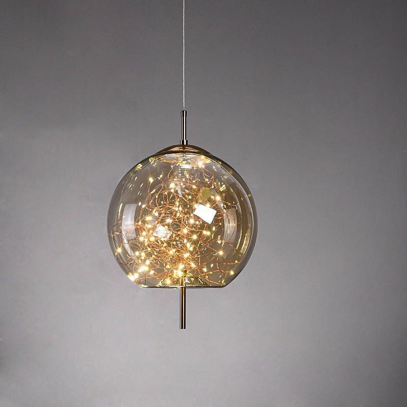 Scandinavian Contemporary Oval Glass Pendant Light for Bedroom Decor