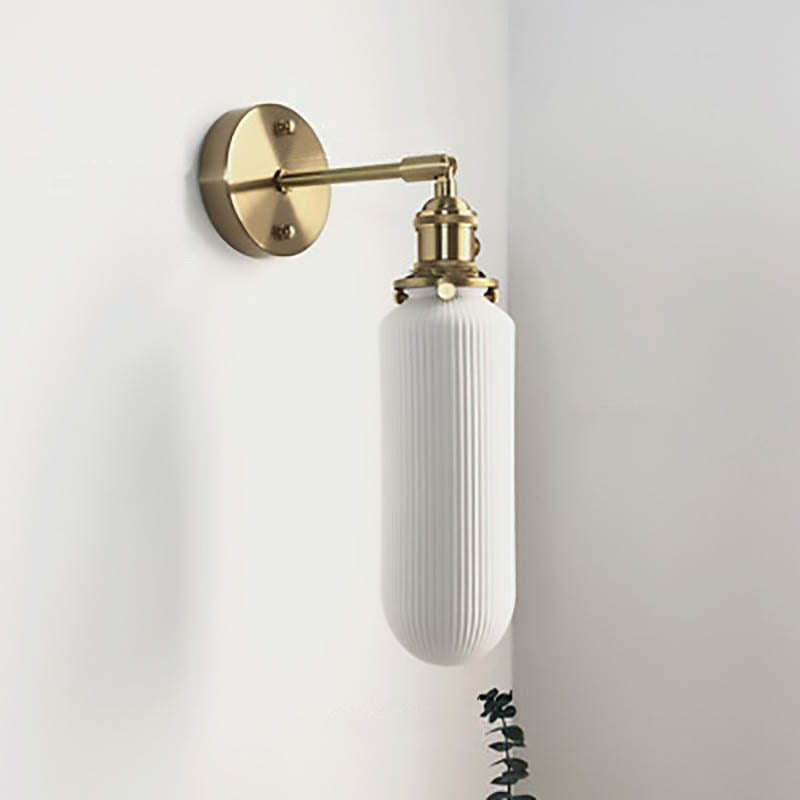 Retro Minimalist Brass and Lucite Oval Wall Sconce for Elegant Spaces
