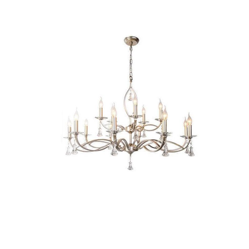 Elegant Gold Iron Frame Crystal Chandelier for Modern Living Spaces