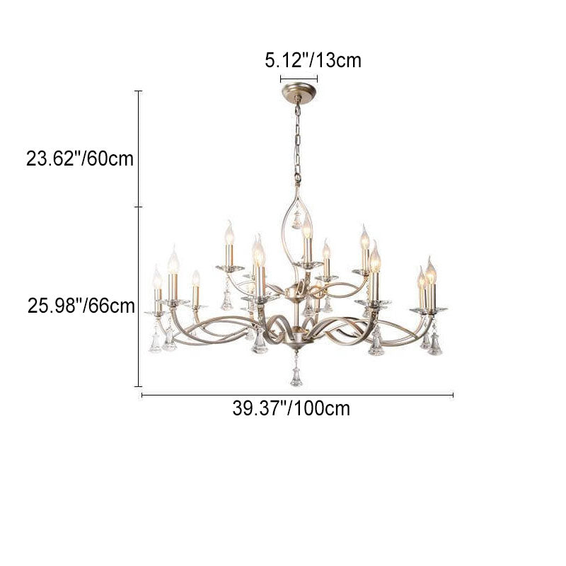 Elegant Gold Iron Frame Crystal Chandelier for Modern Living Spaces