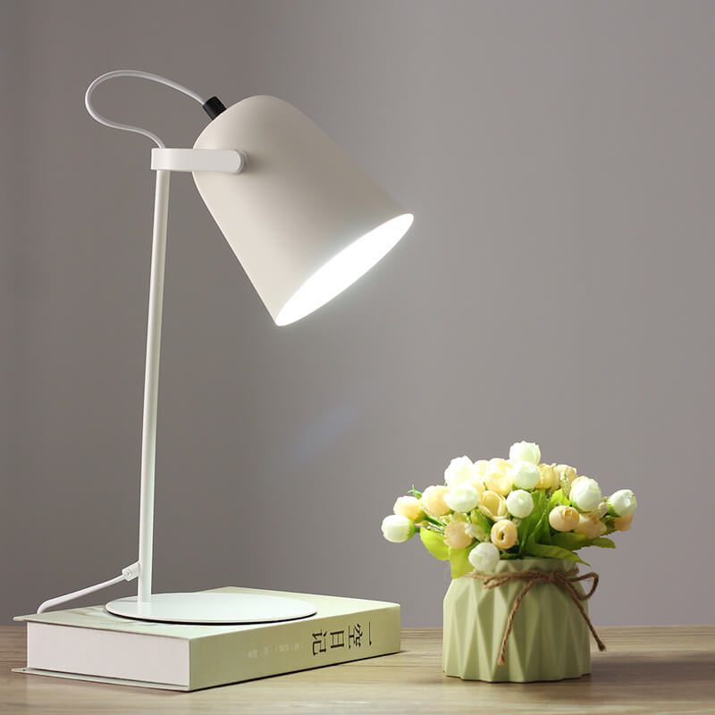 Nordic Pastel Color Iron Bucket Table Lamp for Modern Home Decor