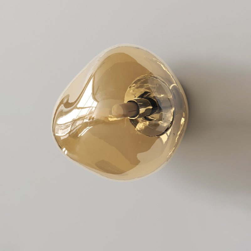 Irregular Spherical Electroplated Glass Wall Sconce Lamp for Living Room