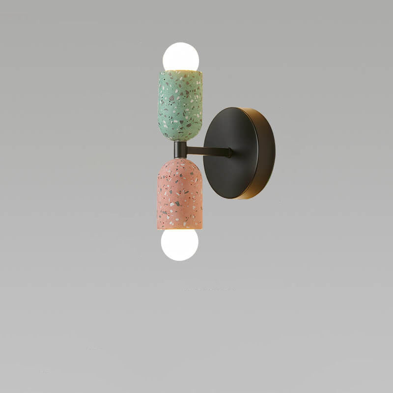 Modern Wabi-Sabi Iron & Cement 2-Light Wall Sconce for Living Room