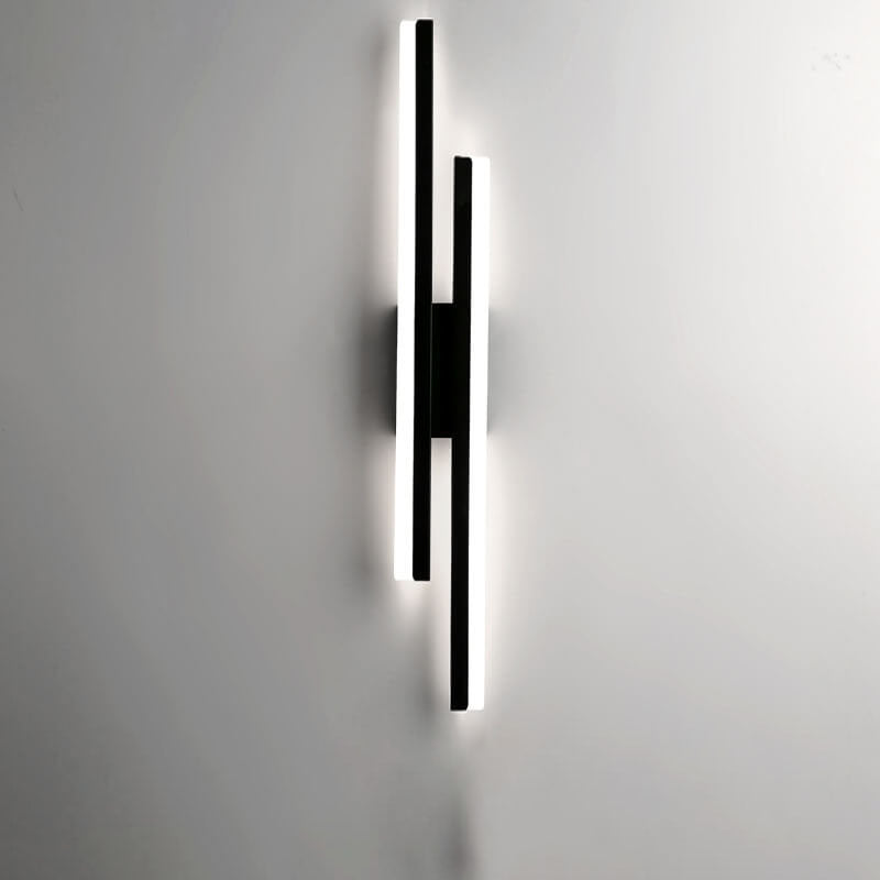 Sleek Black Iron Acrylic LED Wall Sconce Lamp for Contemporary Spaces