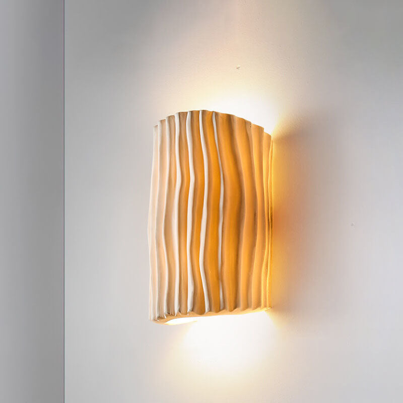 Nordic Design Resin Striped Half Cylinder 2-Light Wall Sconce for Living Room
