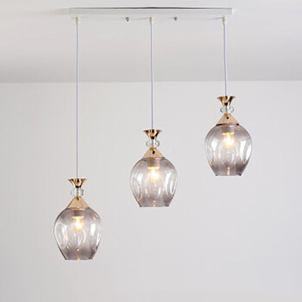 Nordic Gradient Glass Orb 1/3 Light Chandelier for Modern Living Room