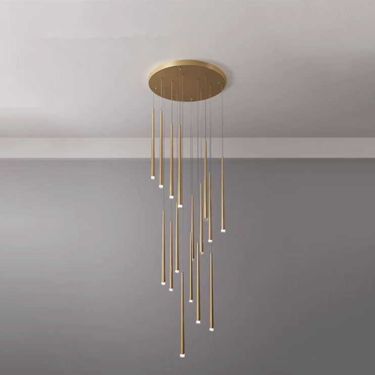 Sleek Black Tapered Tube Acrylic LED Chandelier for Kitchen Island Lighting