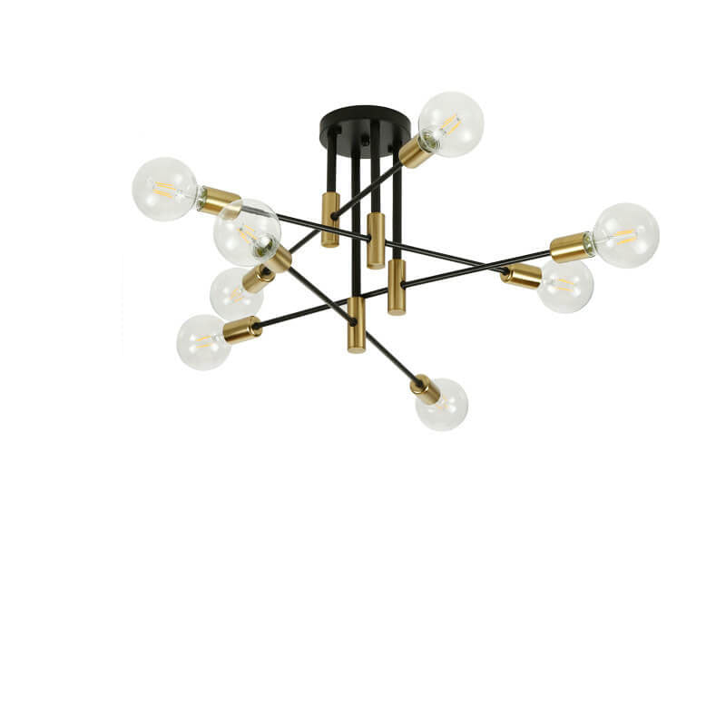 Nordic Minimalist Black Iron 4/6/8-Light Chandelier for Kitchen Island