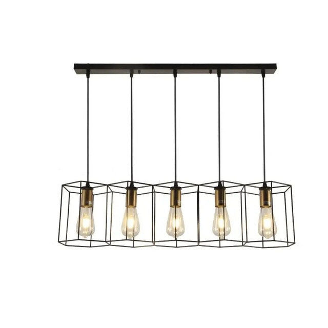 Industrial Geometric Iron 3/5 Light Island Chandelier for Dining Room