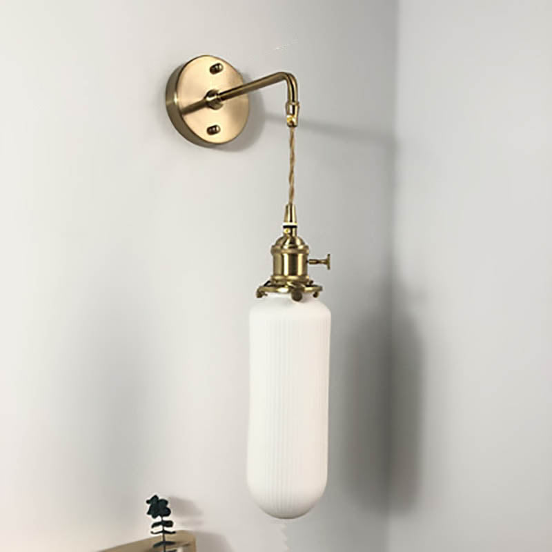 Retro Minimalist Brass and Lucite Oval Wall Sconce for Elegant Spaces