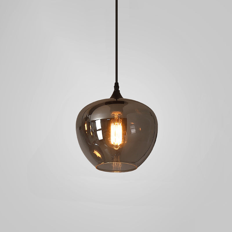 Stylish Smoke Gray Glass LED Pendant Light for Dining Room or Kitchen