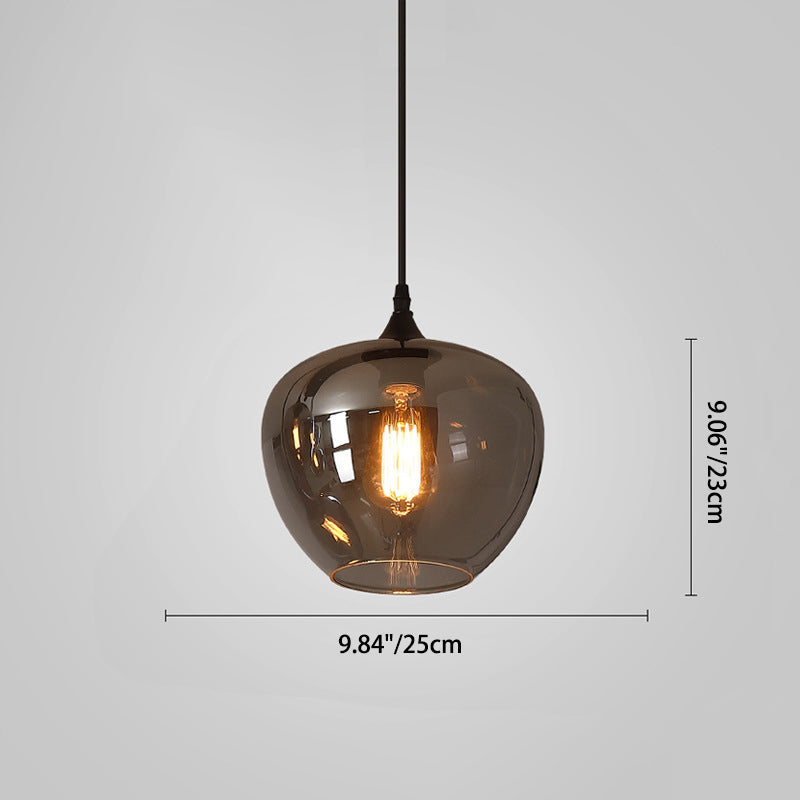 Stylish Smoke Gray Glass LED Pendant Light for Dining Room or Kitchen