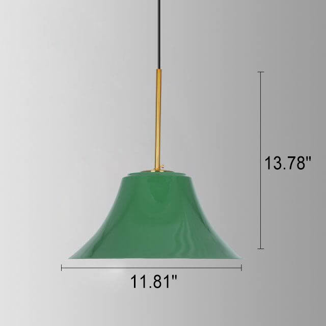 Vintage Green Iron Cone Pendant Light for Industrial-Style Entryway