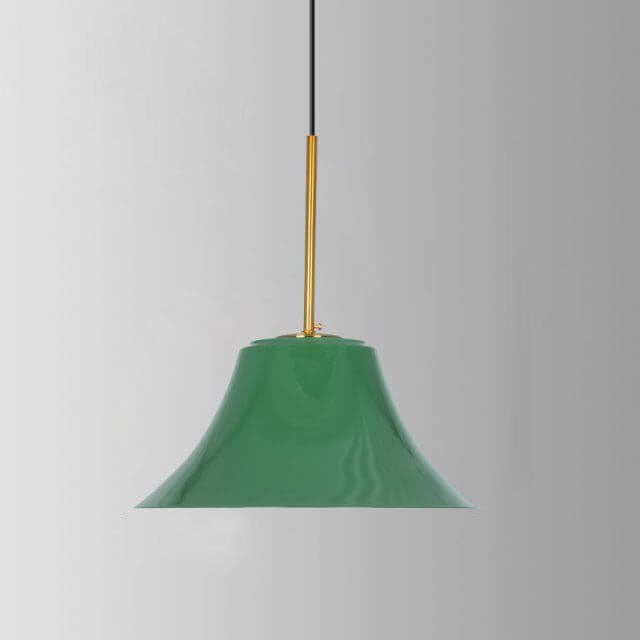 Vintage Green Iron Cone Pendant Light for Industrial-Style Entryway
