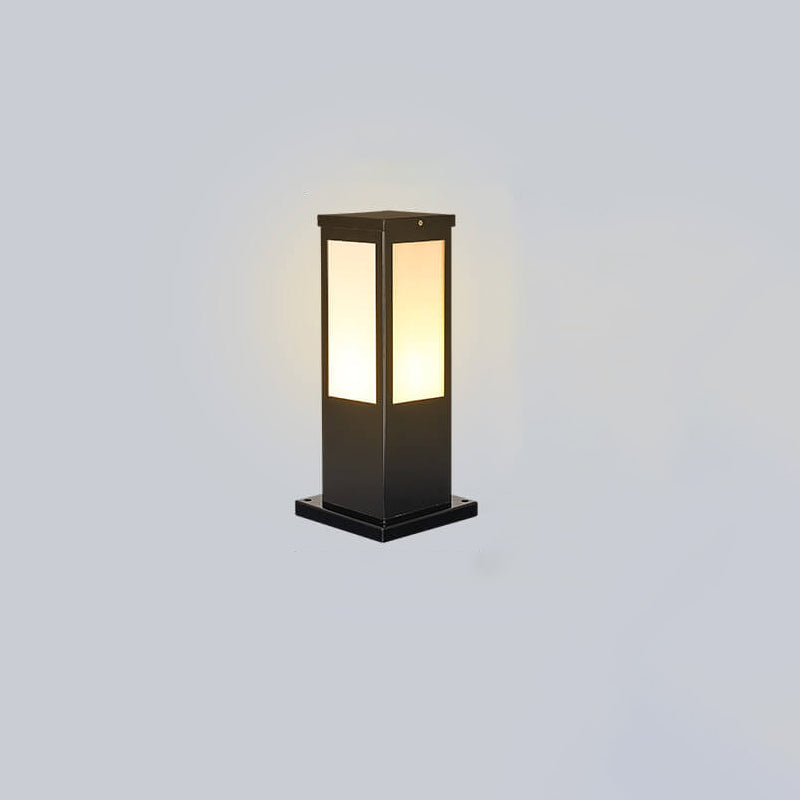 Contemporary Black Waterproof Solar Square Pathway Lantern for Outdoors