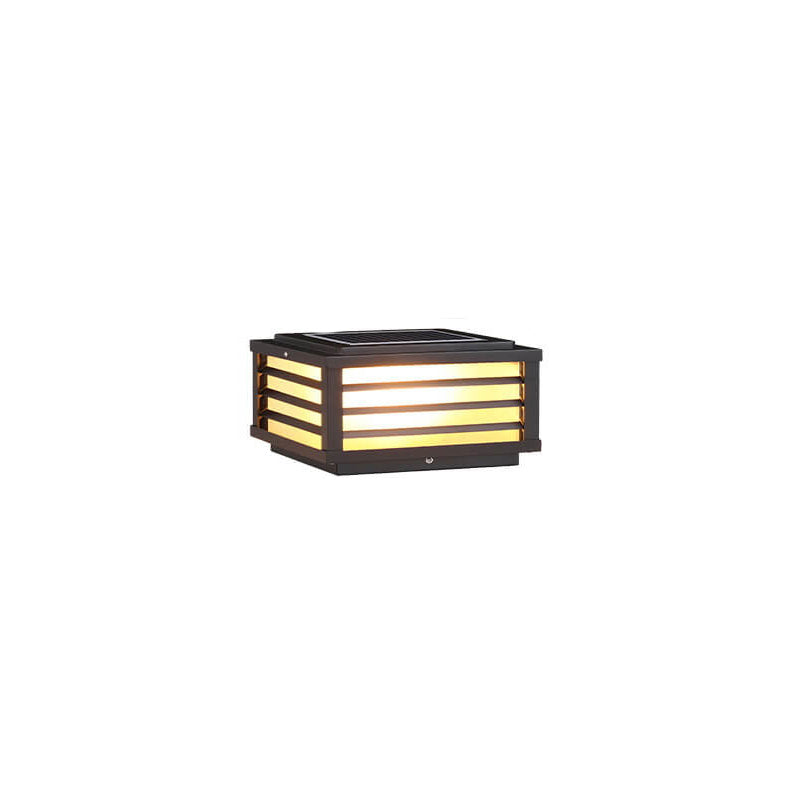 Sleek Black Solar-Powered Aluminum LED Post Light for Garden Landscape