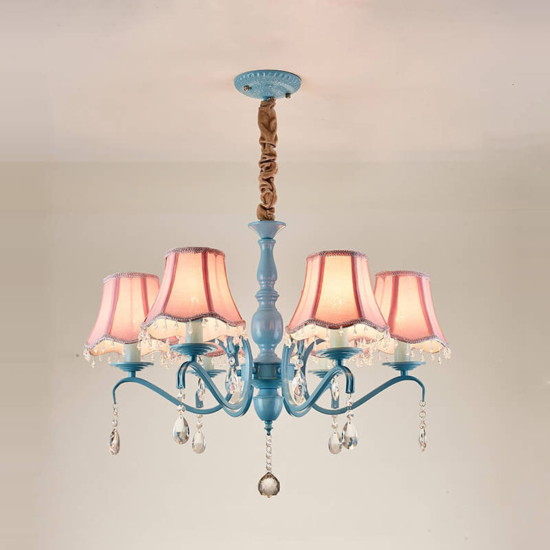 Elegant Modern Iron and Crystal Chandelier for Dining or Living Room