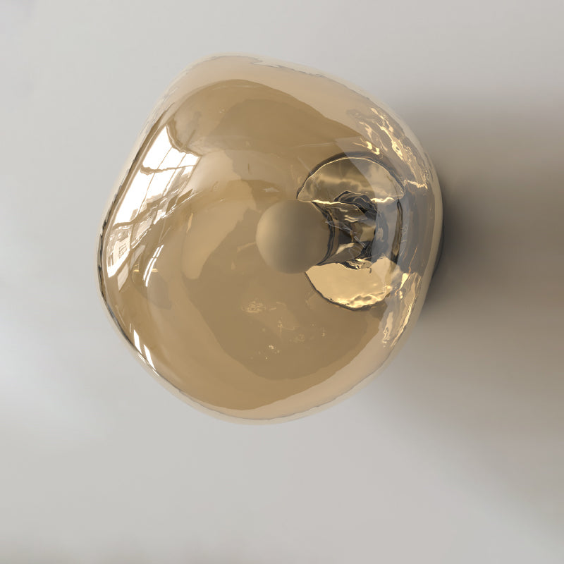 Irregular Spherical Electroplated Glass Wall Sconce Lamp for Living Room