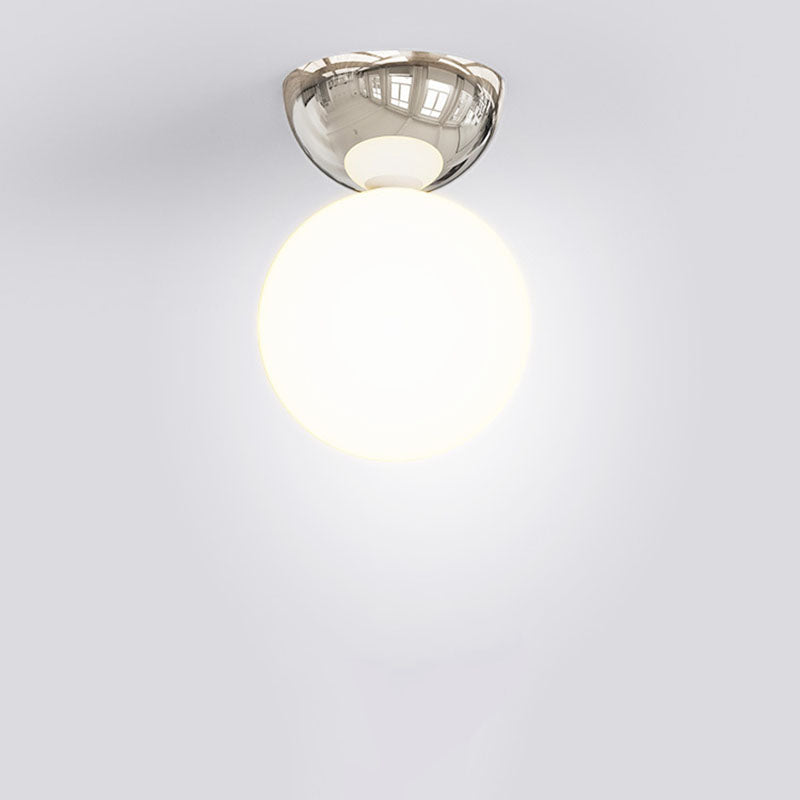 Modern Black Iron & Glass Semi-Flush Mount Light for Hallway Decor