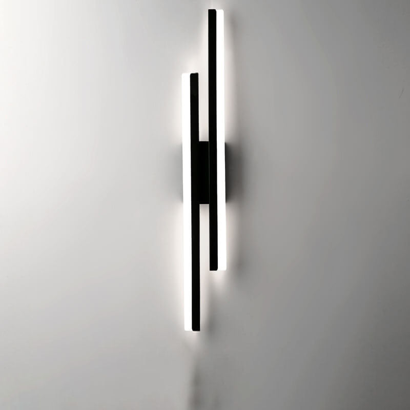 Sleek Black Iron Acrylic LED Wall Sconce Lamp for Contemporary Spaces