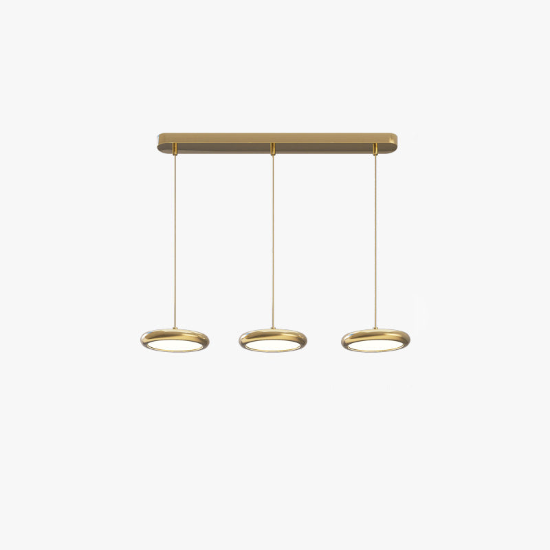 Sleek Stainless Steel LED Island Chandelier for Modern Living Room Design
