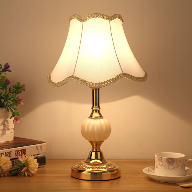 Nordic Vintage Floral Glass Table Lamp for Bedroom or Living Room Decor