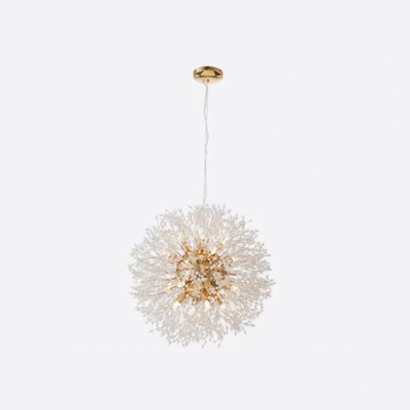 Scandinavian Style Dandelion Crystal Chandelier for Bedroom Lighting