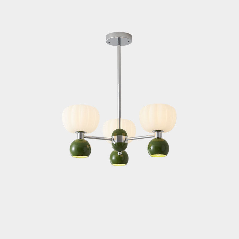 Rustic French Iron Frame Pumpkin Acrylic Chandelier for Living Room