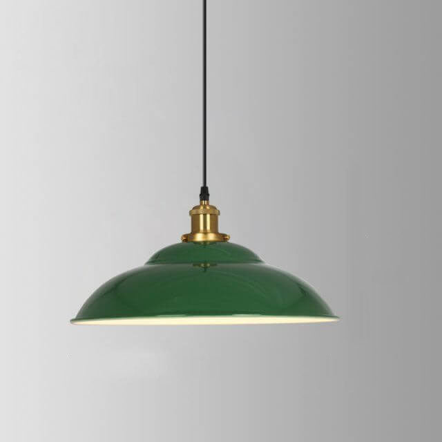 Vintage Green Iron Cone Pendant Light for Industrial-Style Entryway