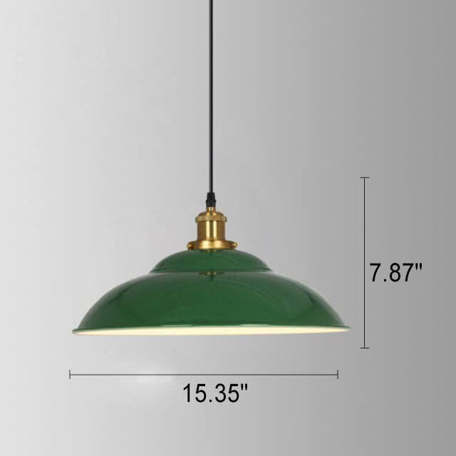 Vintage Green Iron Cone Pendant Light for Industrial-Style Entryway