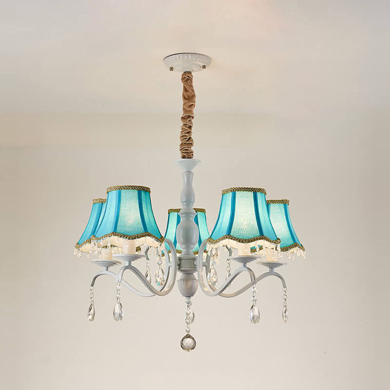 Elegant Modern Iron and Crystal Chandelier for Dining or Living Room