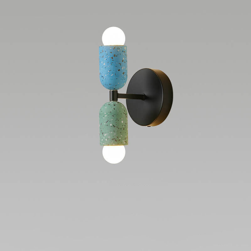 Modern Wabi-Sabi Iron & Cement 2-Light Wall Sconce for Living Room