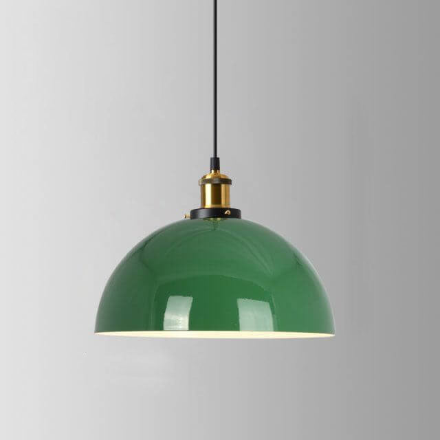 Vintage Green Iron Cone Pendant Light for Industrial-Style Entryway