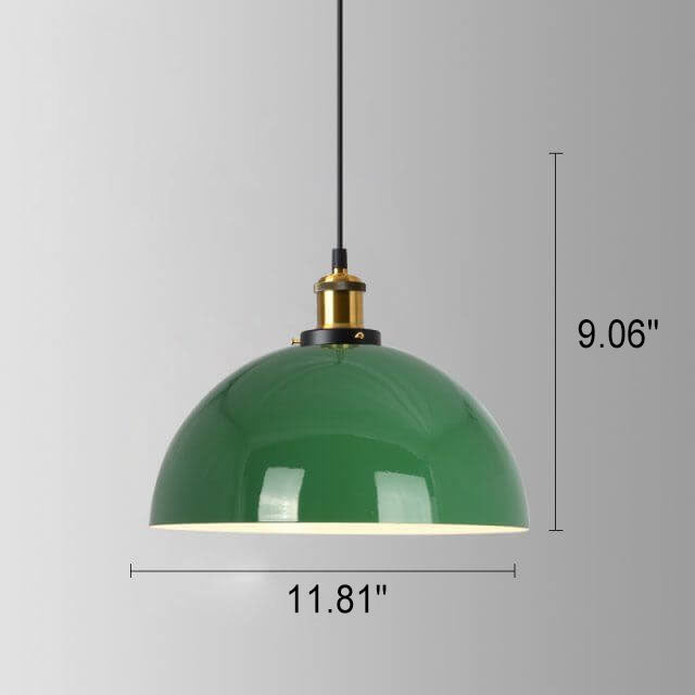 Vintage Green Iron Cone Pendant Light for Industrial-Style Entryway