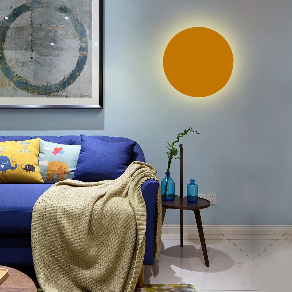 Colorful Round Iron LED Wall Sconce Light Fixture for Modern Decor