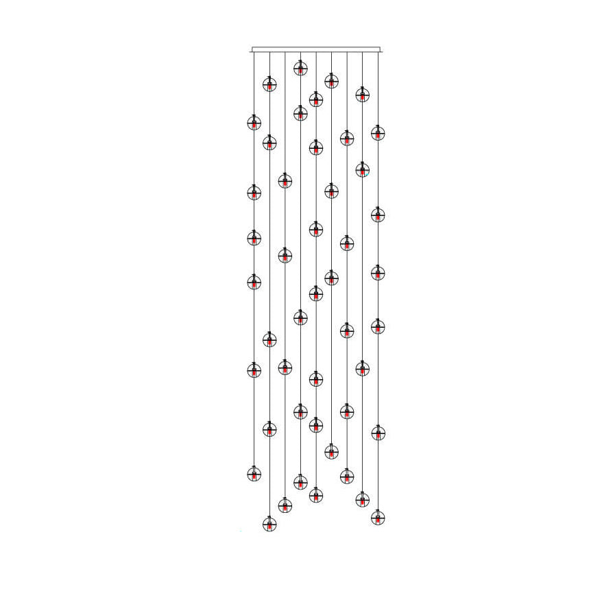 Modern Crystal Orb LED Chandelier Pendant for Luxurious Staircase Decor