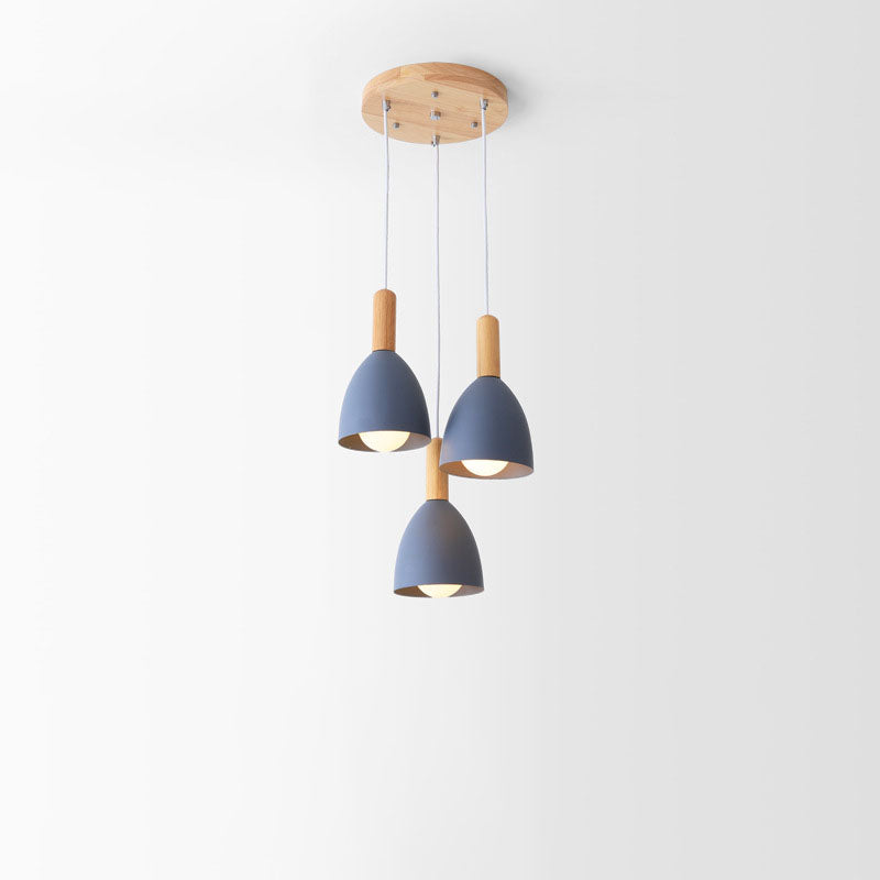 Nordic Minimalist Solid Color Macaron Chandelier for Modern Living Spaces