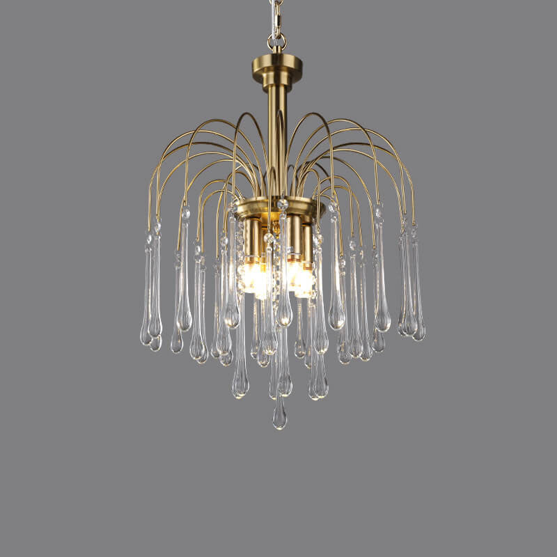 Traditional Copper Teardrop Chandelier - 4/6/10 Light for Living Room