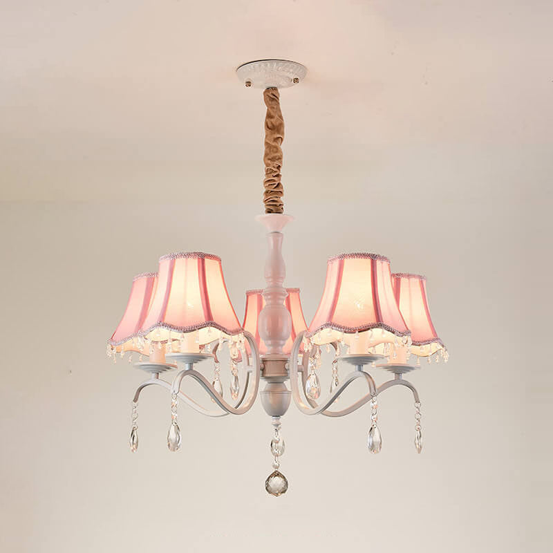 Elegant Modern Iron and Crystal Chandelier for Dining or Living Room