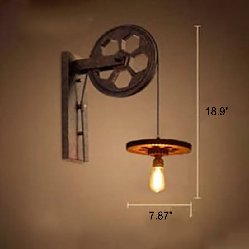 Rustic Iron Industrial 1-Light Wall Sconce Lamp for Vintage Home Decor