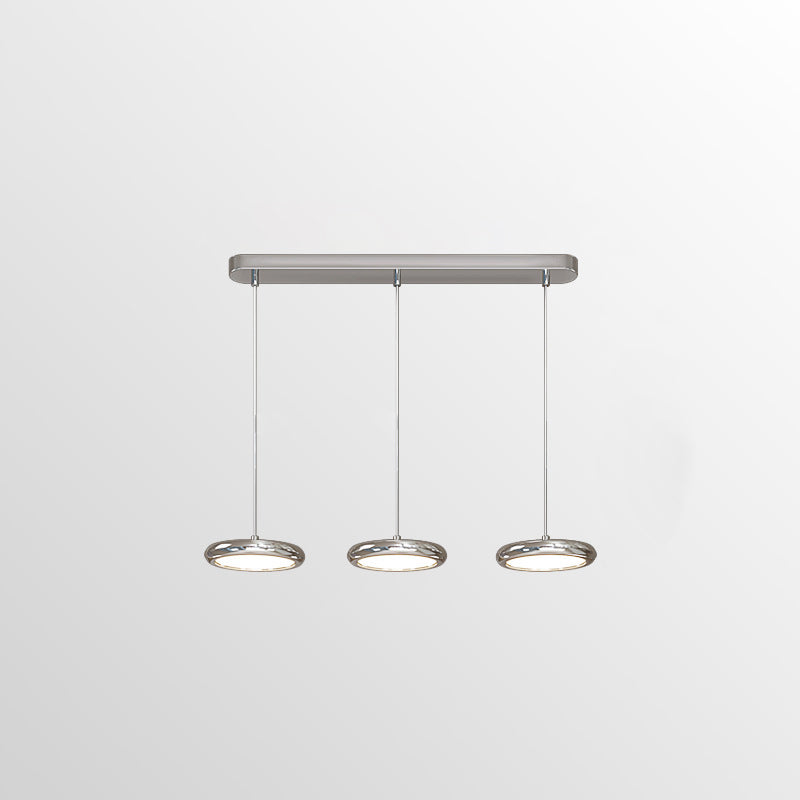 Sleek Stainless Steel LED Island Chandelier for Modern Living Room Design