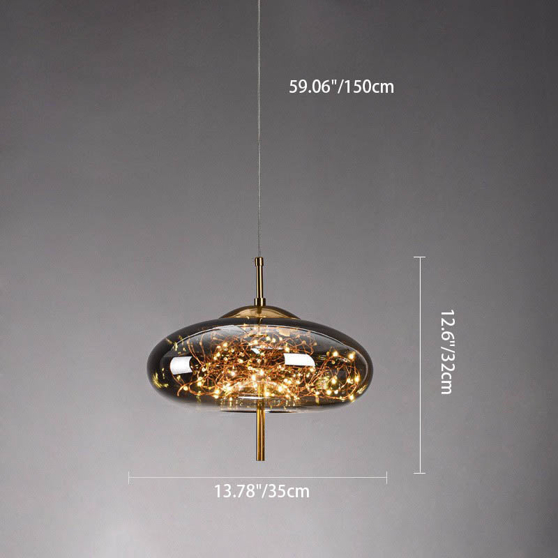 Scandinavian Contemporary Oval Glass Pendant Light for Bedroom Decor