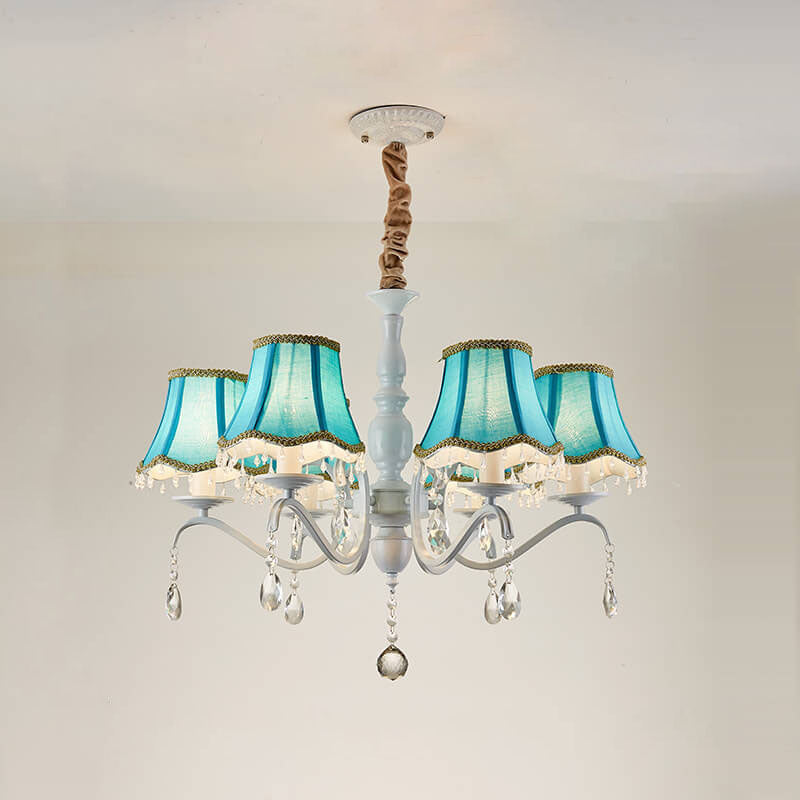 Elegant Modern Iron and Crystal Chandelier for Dining or Living Room