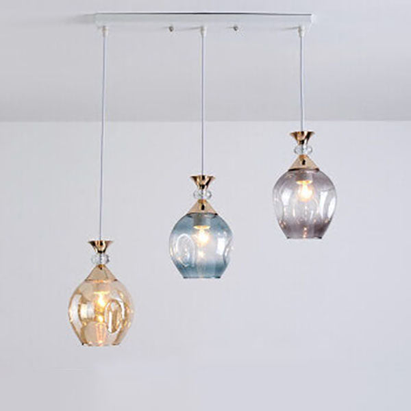 Nordic Gradient Glass Orb 1/3 Light Chandelier for Modern Living Room