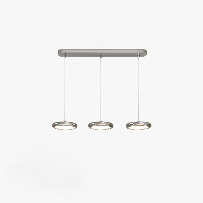 Sleek Stainless Steel LED Island Chandelier for Modern Living Room Design