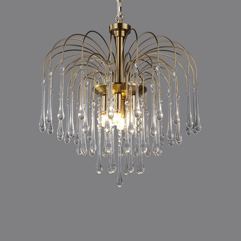 Traditional Copper Teardrop Chandelier - 4/6/10 Light for Living Room