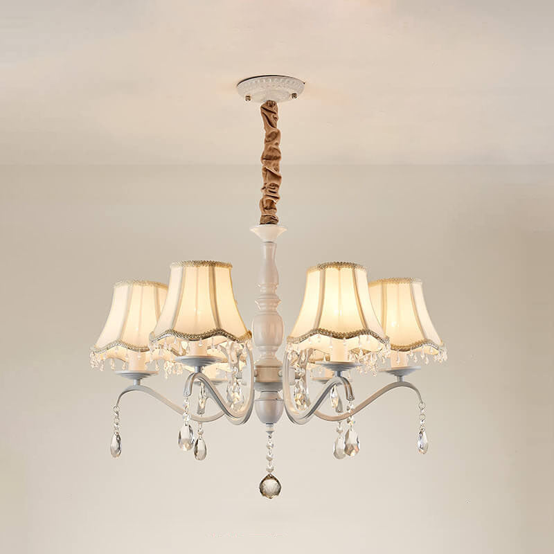 Elegant Modern Iron and Crystal Chandelier for Dining or Living Room