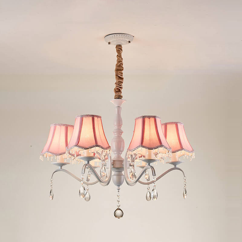 Elegant Modern Iron and Crystal Chandelier for Dining or Living Room