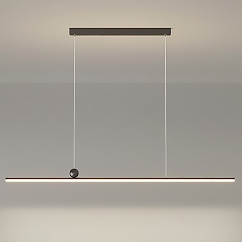 Sleek Black Iron & Acrylic LED Chandelier Pendant Light for Dining Room
